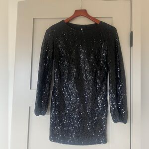 Black Sequin Mini Dress